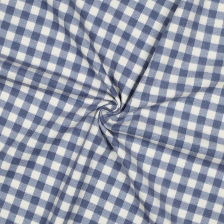 אריג פלנל משבצות כחול לבן