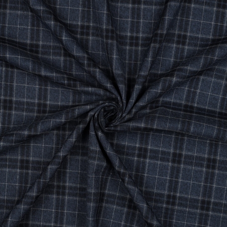 אריג משבצות סקוטי רקע כחול ג'ינס בשילוב כחול כהה