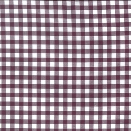 אריג כותנה משבצות לבן חציל