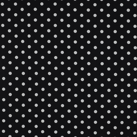 אריג כותנה נקודות לבן על רקע שחור