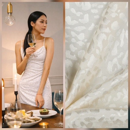 אריג ויסקוזה גקארד לבן חם דוגמת מנומר