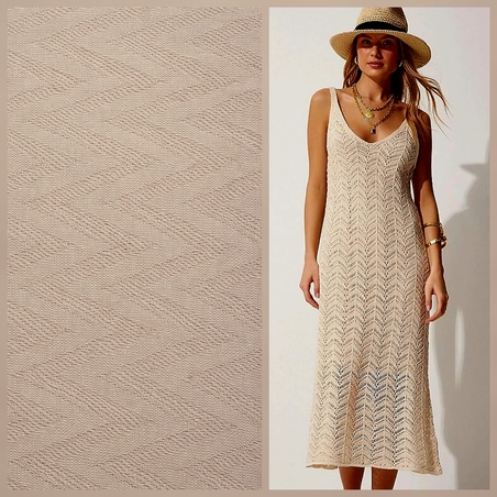 תחרה קרושה טקסטורה זיגזג צבע קפוצינו