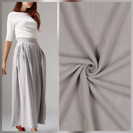 אריג פשתן ויסקוזה מכובס צבע אפור בהיר