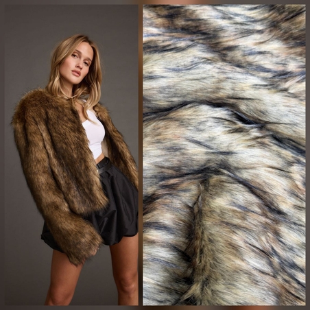 פרווה כאמל נגיעות שחור עדינות דגם נועה