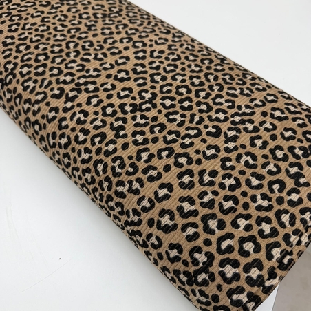 אריג קורדרוי בייבי מנומר על רקע כאמל