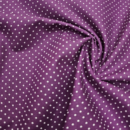 אריג כותנה דפוס נקודות סיכה על רקע סגול