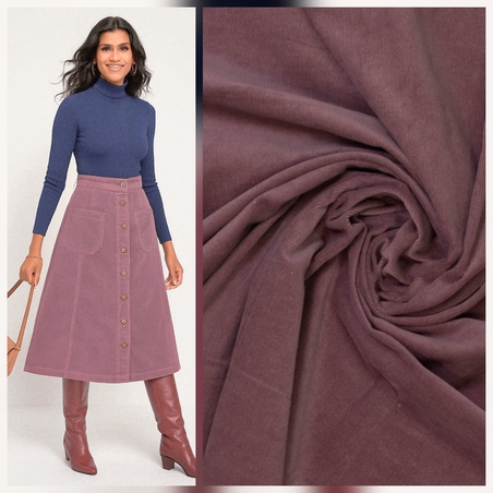 אריג קורדרוי בייבי צבע פודרה כהה