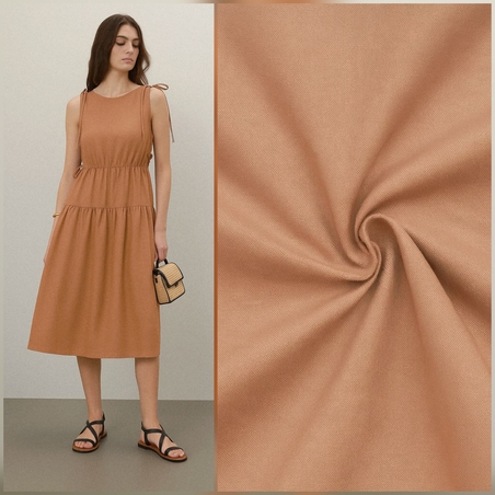 אריג כותנה צבע נס קפה רוחב 240