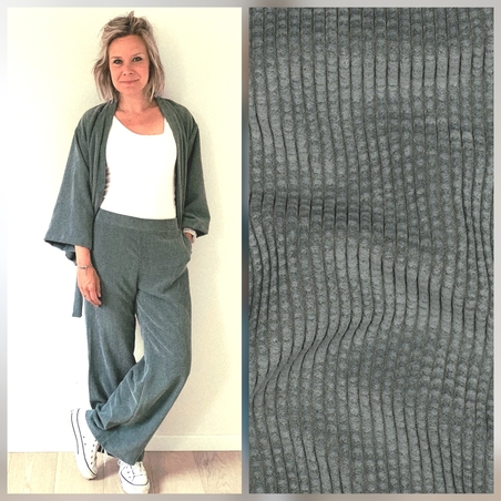 אריג קורדרוי באבלס צבע ירוק מעושן