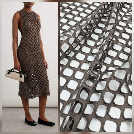 רשת קרושה צבע מוקה חורים גדולים