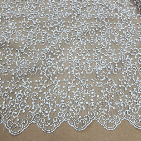 תחרה צבע שמנת דוגמה עדינה דגם נטלי