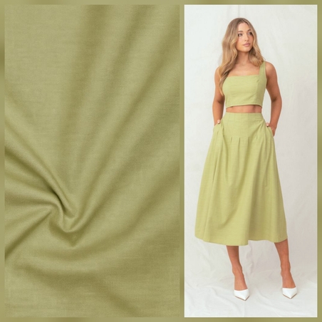 אריג כותנה צבע פיסטוק רוחב 240 סמ