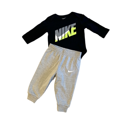 חליפת מכנס Nike בייבי אפור בהיר בגד גוף שחור