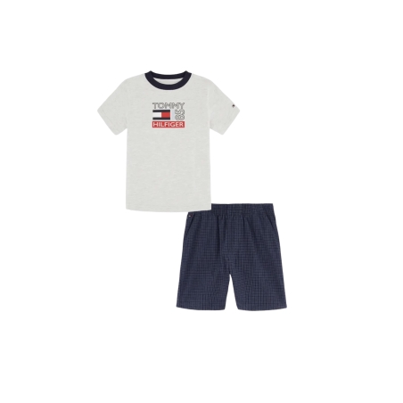 חליפת מכנס Tommy Hilfiger בייבי לבן משבצות
