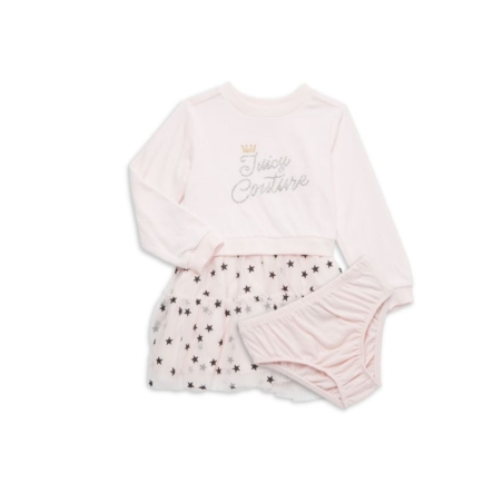 סט שמלה juicy couture שני חלקים ורוד בייבי כוכבים