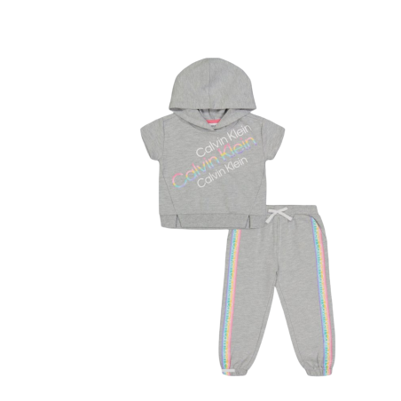 חליפת מכנס Calvin klein קפוצ'ון אפור פסים בצד