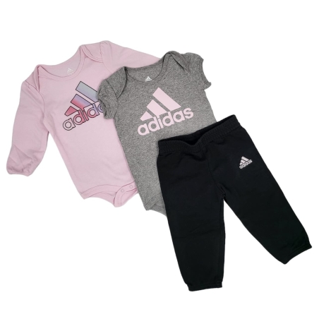 חליפת ADIDAS 3 חלקים ורוד אפור שחור