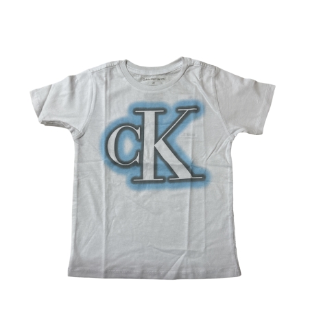 חולצת Calvin Klein לבנה לוגו בתכלת
