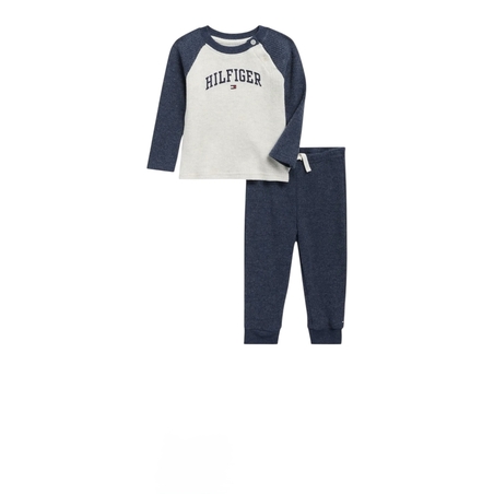 חליפת מכנס TOMMY HILFIGER תרמי כחול כהה לבן