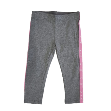 טייץ nike ארוך אפור פס ורוד בצדדים כיתוב AIR הדפס לוגו מאחור