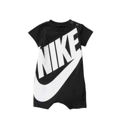 אוברול NIKE שחור שרוול קצר לוגו גדול בלבן