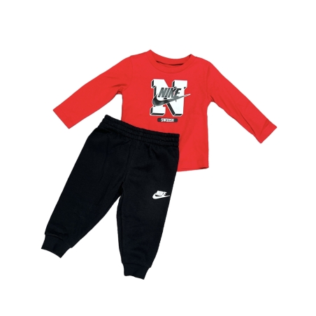 חליפת מכנס Nike בייבי אדום שחור מעבר