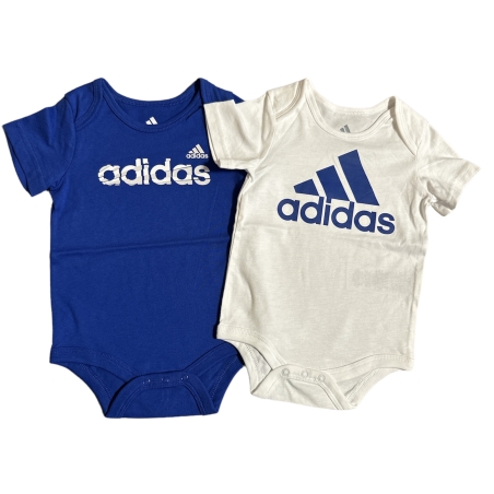 מארז זוג בגדי גוף adidas כחול ים לבן דגם 2