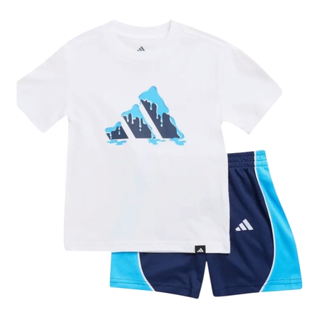 חליפת מכנס ADIDAS ספורטיבי לבן כחול תכלת