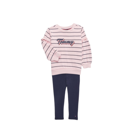 חליפת מכנס Tommy hilfiger ורוד בייבי פסים כחול