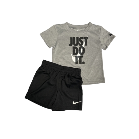 חליפת מכנס nike אפור שחור כיתוב just do it דרייפיט