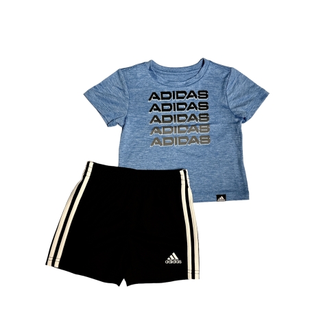 חליפת ADIDAS בייבי תכלת כיתוב לוגו תלת מימד