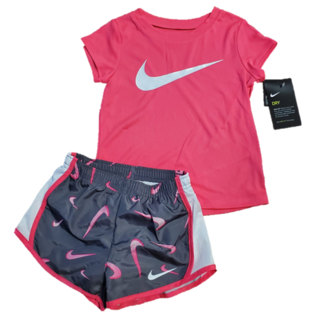 חליפת NIKE דרייפיט ורוד פוקסייה סימון וי במרכז בלבן מכנס אפור