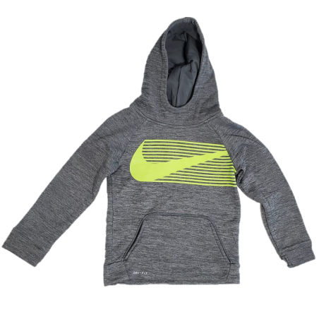 חולצת קפוצ'ון NIKE דרייפיט אפורה קנגורו וי זוהר בחזה