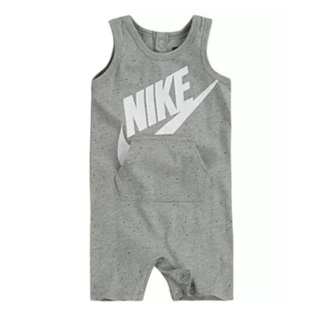 אוברול NIKE גופיה קנגורו אפור כיתוב לבן הדפס מנוקד