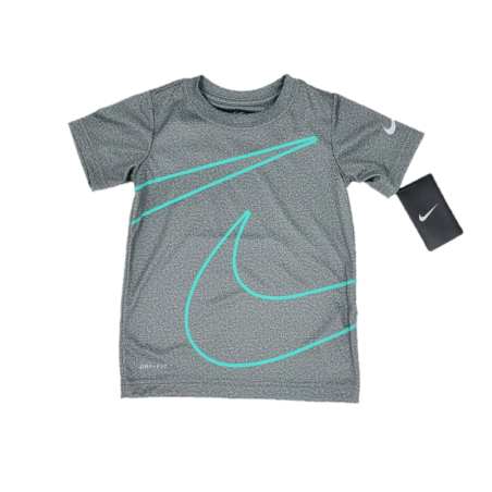 חולצת nike אפור בהיר דרייפיט וי גדול בטורקיז