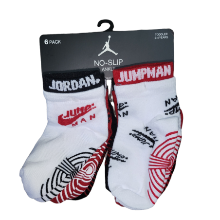 מארז 6 זוגות גרביים jordan מידה 2-4 שנים no slip ankle