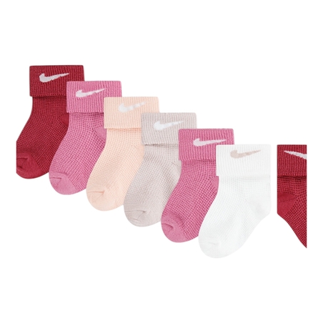 מארז גרביים 6 זוגות NIKE שמנת ורוד פוקסיה לבן מידה 6-12 חודשים