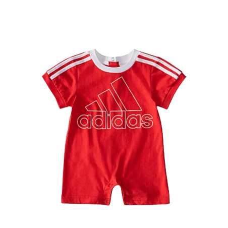 אוברול adidas בייבי אדום שרוול קצר 3 פסים בכתפיים
