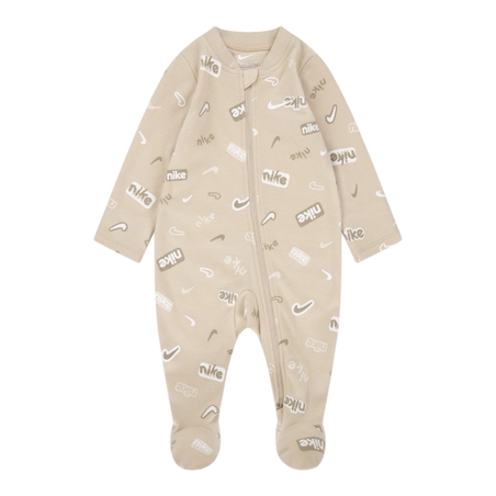 אוברול NIKE בז' הדפסי NIKE בריבוע לאורכו