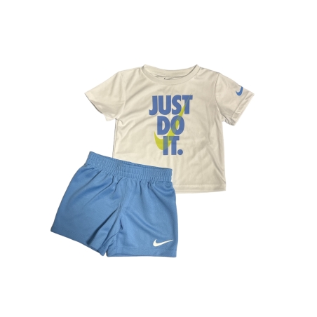 חליפת מכנס nike בייבי לבן תכלת כיתוב just do it דרייפיט