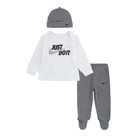 חליפת מכנס NIKE שחור לבן פסים JUST DO IT  וכובע תואם