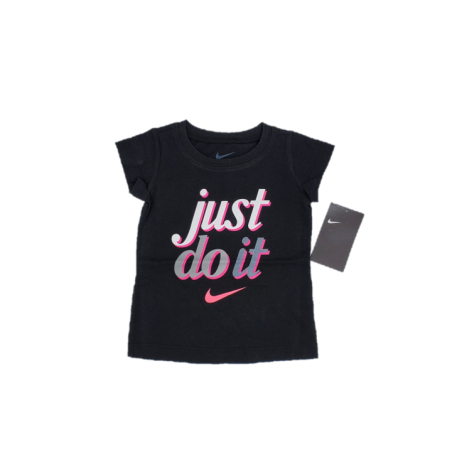 חולצת NIKE שחורה כיתוב בורוד JUST DO IT