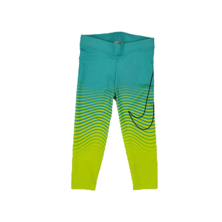 טייץ NIKE ארוך ירוק סימון וי פסים זוהרים בתחתית