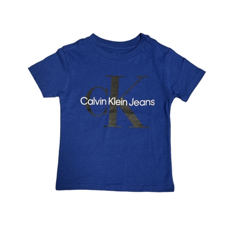 חולצת Calvin Klein כחול ים לוגו בשחור לבן