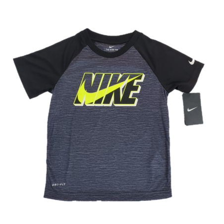 חולצת NIKE דרייפיט אפור שחור כיתוב לוגו בזוהר