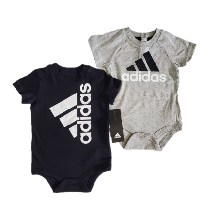 מארז זוג בגדי גוף ADIDAS שחור אפור
