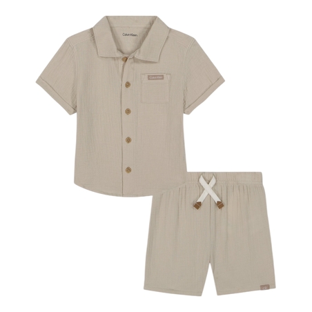 חליפת מכנס CALVIN KLEIN כפתורים בז'