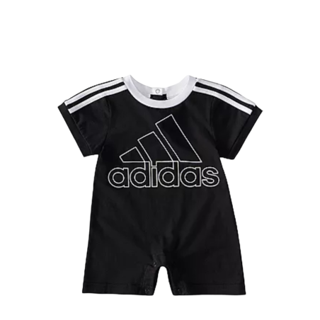 אוברול adidas בייבי שחור שרוול קצר 3 פסים בכתפיים