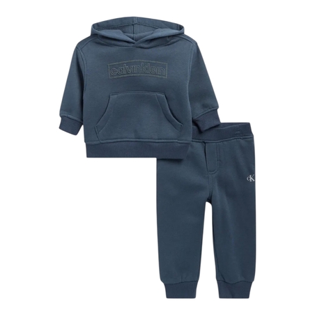 חליפת מכנס CALVIN KLEIN פליז קפוצ'ון כחול כהה