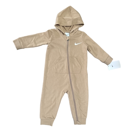 אוברול NIKE קפוצ'ון קרם חום בהיר סימון לוגו בלבן בחזה